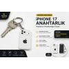 Telefon Görünümlü Anahtarlık , iPhone 17 Beyaz Anahtarlık - iPhone Görünümlü Araba Anahtarlığı
