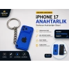 Telefon Görünümlü Anahtarlık , iPhone 17 Mavi Anahtarlık - iPhone Görünümlü Araba Anahtarlığı