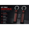 Tesla Anahtarlık Çizgili , Tesla Araç Anahtarlık - Tesla Çift Yönlü Araba Anahtarlığı