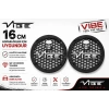 VİBE Black Death 16cm Hoparlör Kapağı - VİBE Logolu Kaliteli Plastik Midrange Hoparlör Kapak 16 cm - 2 Adet