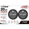 VİBE Black Death 20cm Hoparlör Kapağı - VİBE Logolu Kaliteli Plastik Midrange Hoparlör Kapak 20 cm - 2 Adet