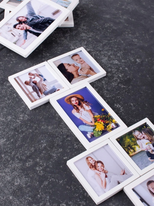 Beyaz Çerçeveli Magnet Karısık Ebat - 33 Adet