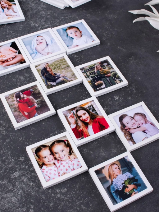 Beyaz Çerçeveli Magnet 5x5cm - 64 Adet
