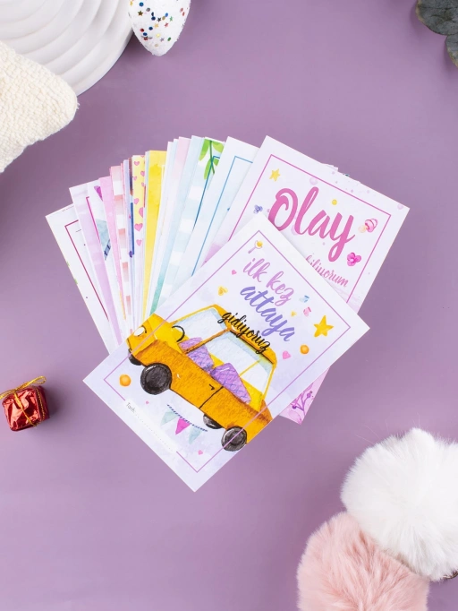 Water Color Anı Kartı 36 Adet