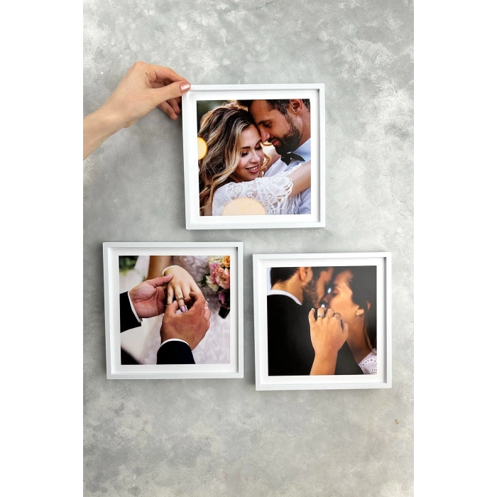 20x20 Yapışan Çerçeve - Beyaz 3 Adet