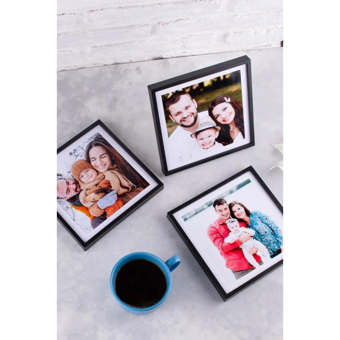 20x20 Yapışan Çerçeve - Siyah 12 Adet