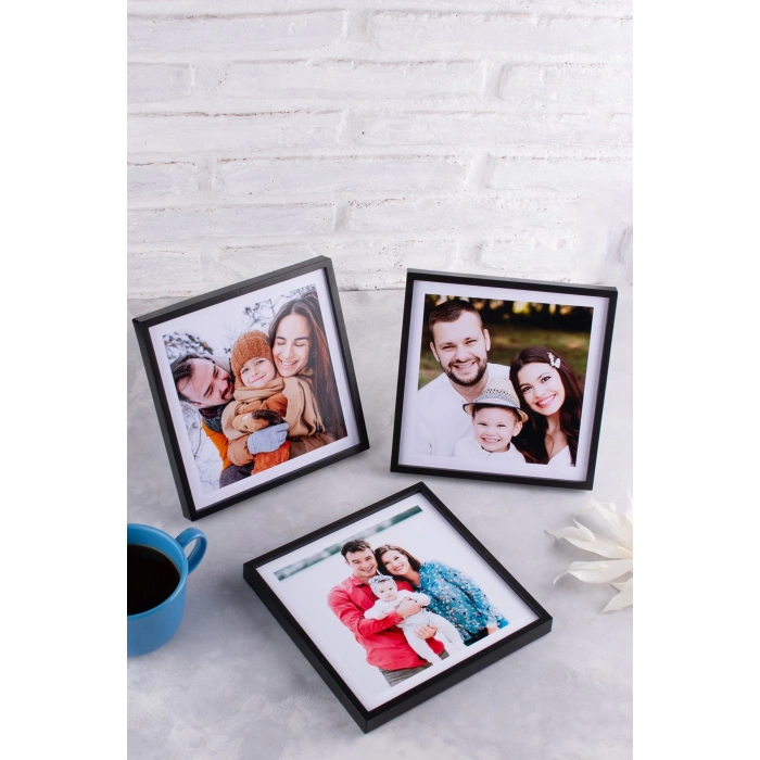 20x20 Yapışan Çerçeve - Siyah 12 Adet