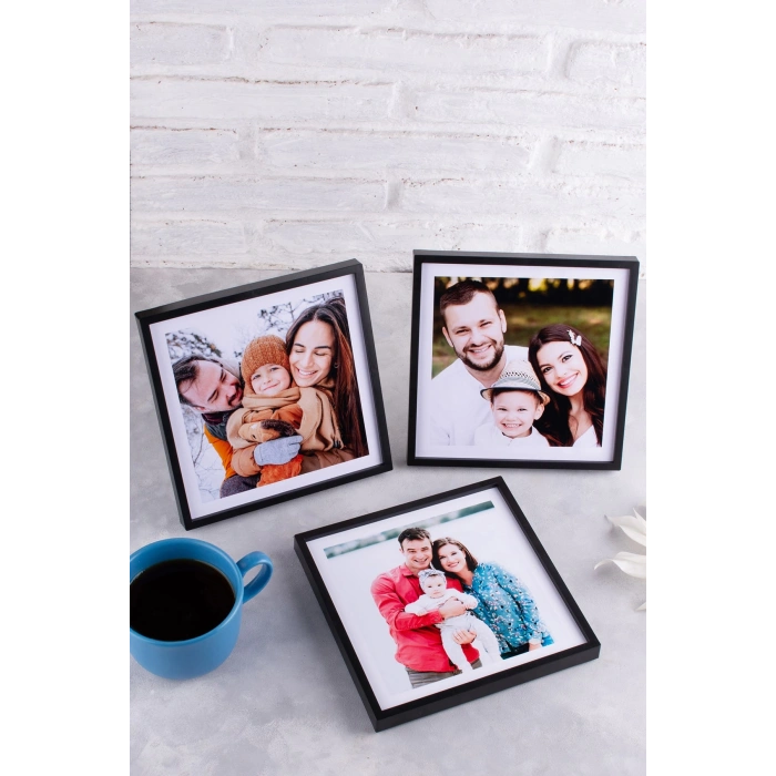 20x20 Yapışan Çerçeve - Siyah 12 Adet