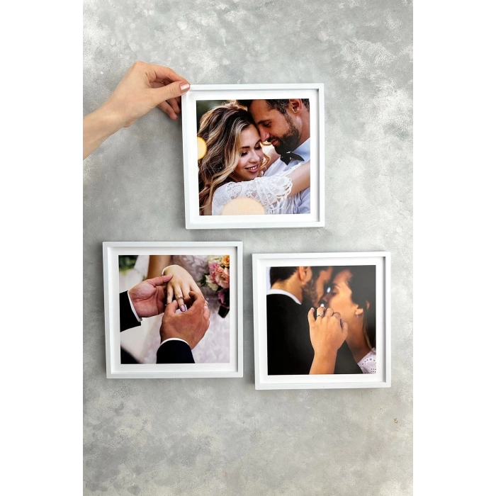20x20 Yapışan Çerçeve - Beyaz 12 Adet