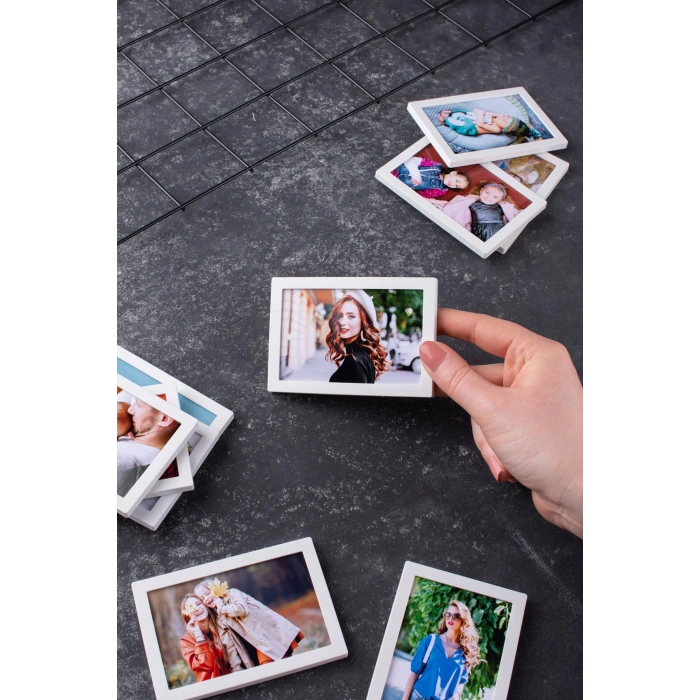 Beyaz Çerçeveli Magnet 6x9cm - 9 Adet