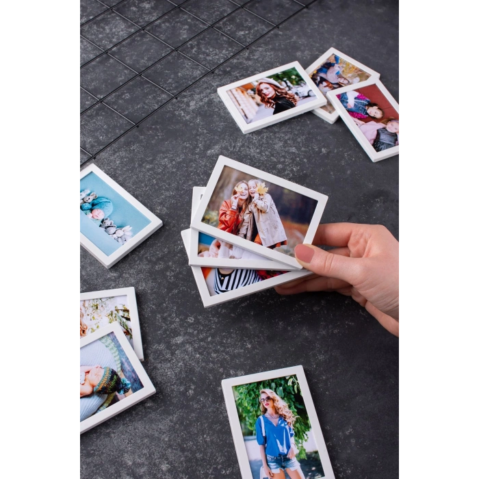 Beyaz Çerçeveli Magnet 6x9cm - 45 Adet