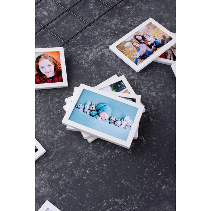 Beyaz Çerçeveli Magnet 6x9cm - 45 Adet