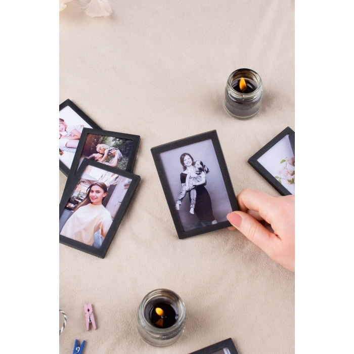 Siyah Çerçeveli Magnet 6x9cm - 9 Adet
