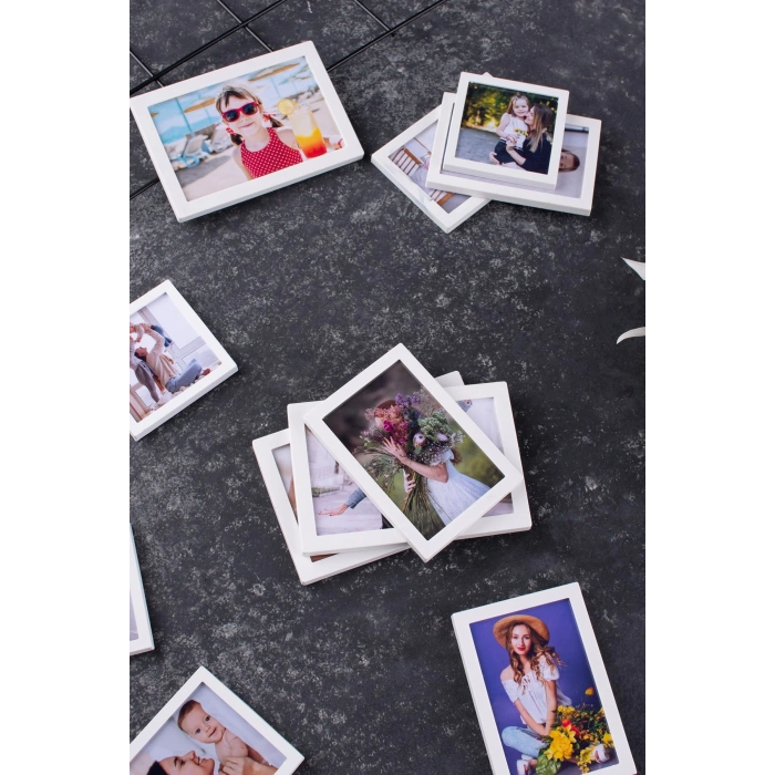 Beyaz Çerçeveli Magnet Karısık Ebat - 11 Adet