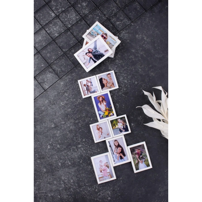 Beyaz Çerçeveli Magnet Karısık Ebat - 33 Adet