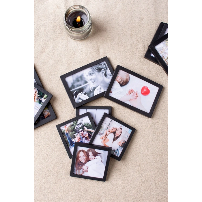 Siyah Çerçeveli Magnet Karısık Ebat - 22 Adet