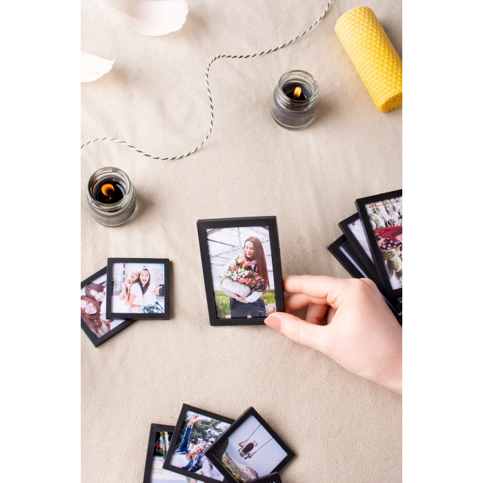 Siyah Çerçeveli Magnet Karısık Ebat - 22 Adet