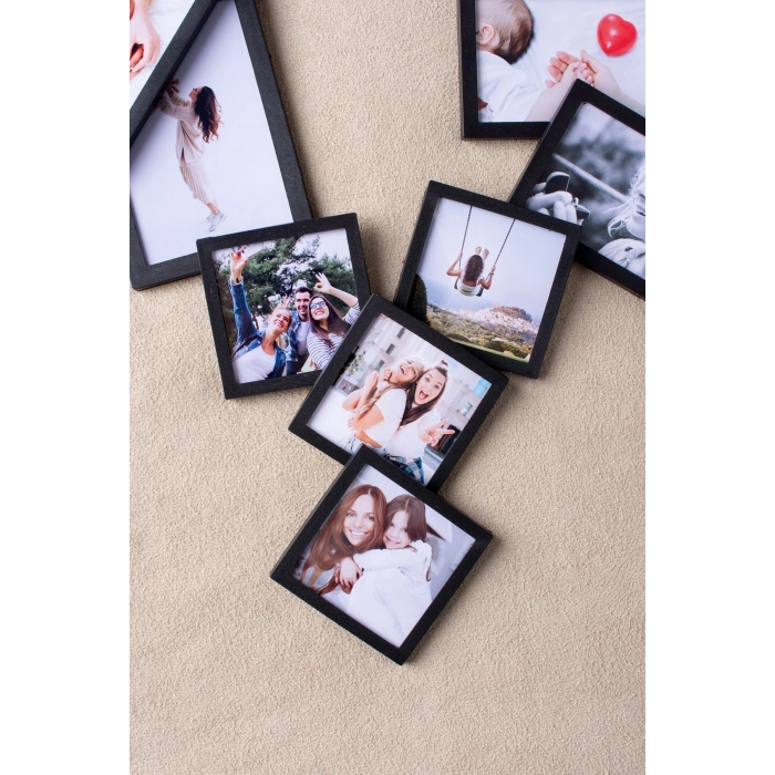 Siyah Çerçeveli Magnet Karısık Ebat - 44 Adet