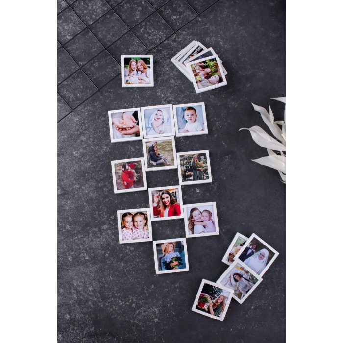 Beyaz Çerçeveli Magnet 5x5cm - 64 Adet
