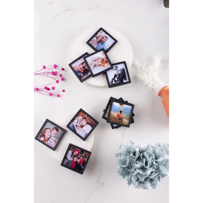 Siyah Çerçeveli Magnet 5x5cm - 64 Adet