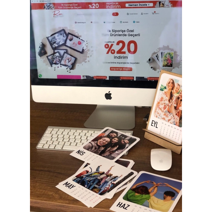 Masa Takvimi - Ahsap Standlı