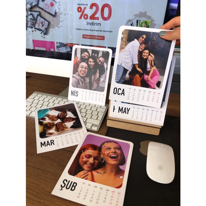 Masa Takvimi - Ahsap Standlı