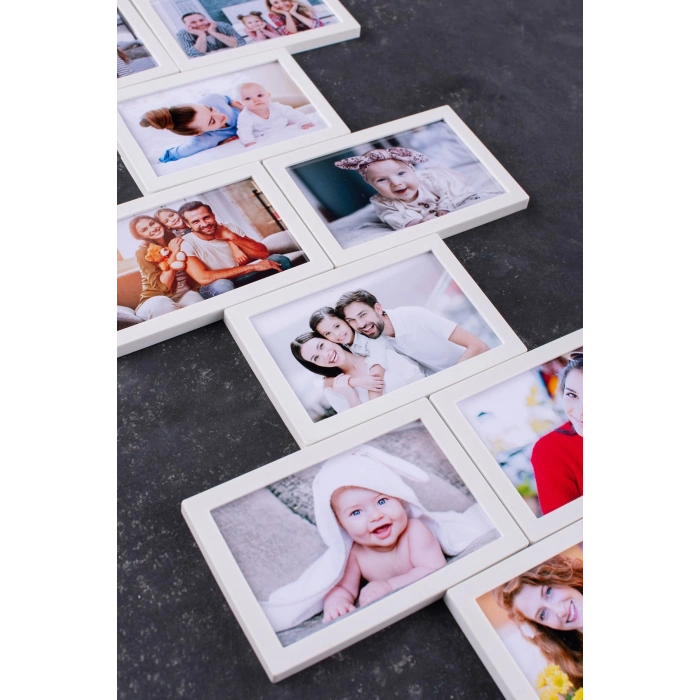Beyaz Çerçeveli Magnet 5x7 cm Beyaz - 12 Adet