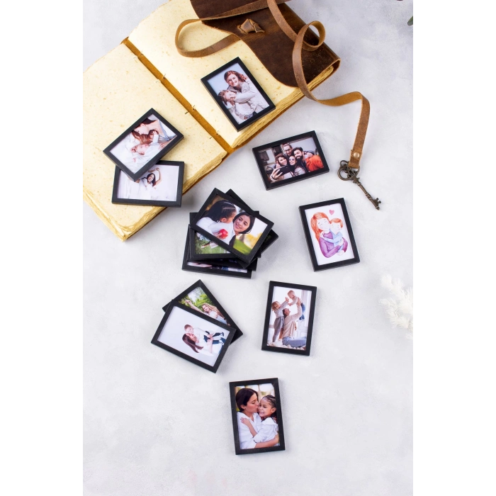 Siyah Çerçeveli Magnet 5x7 cm - 12 Adet
