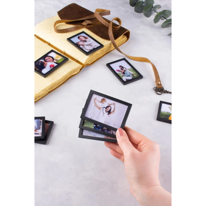 Siyah Çerçeveli Magnet 5x7 cm - 12 Adet