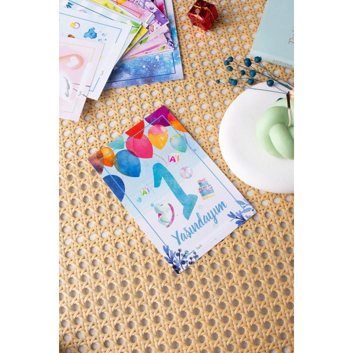 Water Color Anı Kartı 36 Adet