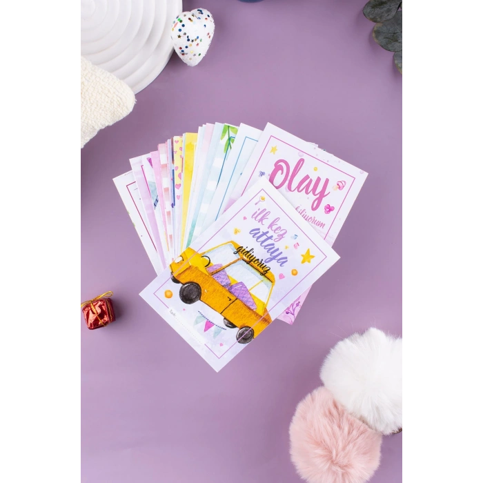 Water Color Anı Kartı 36 Adet