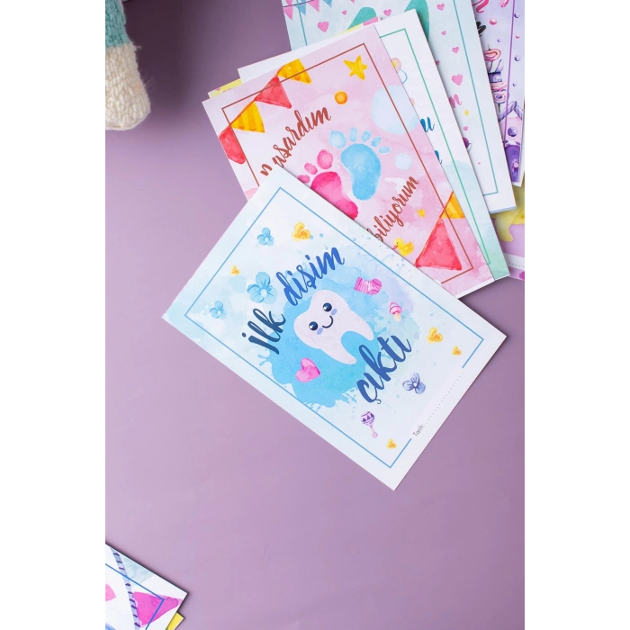 Water Color Anı Kartı 36 Adet