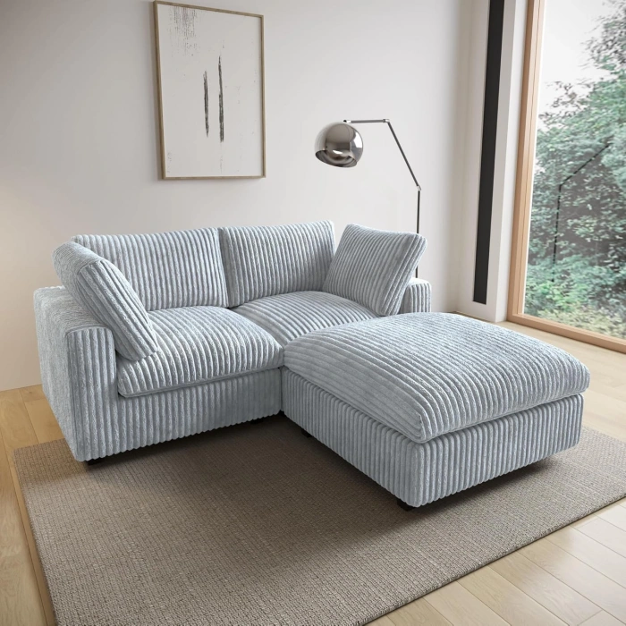 2’li Modüler Koltuk & Puf – Sirius Serisi - Gri