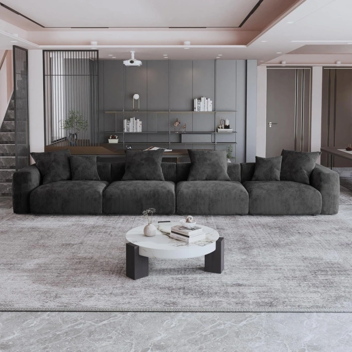 4’lü Modüler Koltuk Seti – Nova Serisi - Siyah