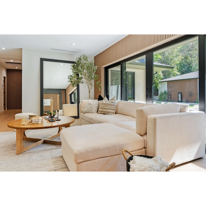 U Şekilli Modüler Koltuk & Puf – Bellami Serisi - Acı Kahve Kadife Kumaş- 380x190