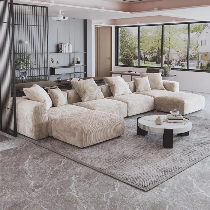 U Şekilli Modüler Koltuk – Nova Serisi - Bej