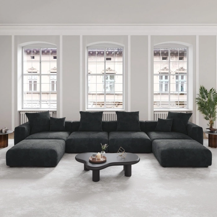 U Şekilli Modüler Koltuk – Nova Serisi - Siyah