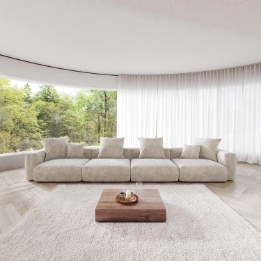 4’lü Modüler Koltuk Seti – Nova Serisi - Bej