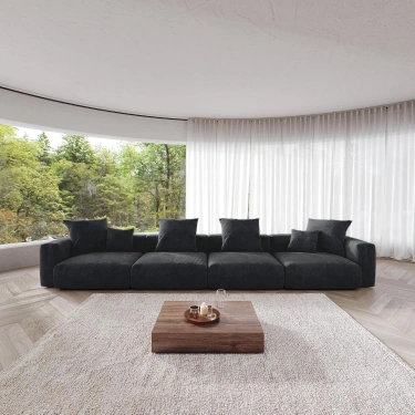 4’lü Modüler Koltuk Seti – Nova Serisi - Siyah