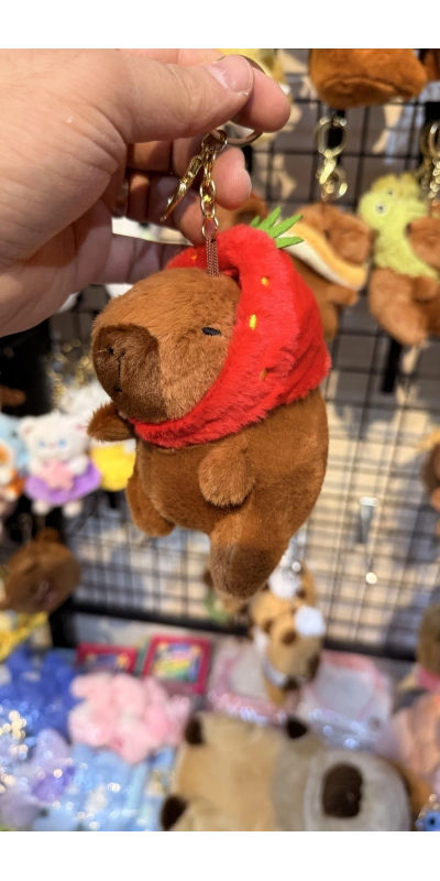 Cappypara çilek şapkası takıyor