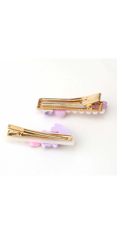 Mor Renkli Kız Çocuk 5li Toka Seti