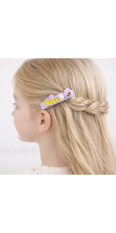 Mor Renkli Kız Çocuk 5li Toka Seti