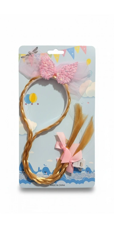 Pembe Fiyonklu Prenses Saç Tacı (IŞIKLI) sarı renk