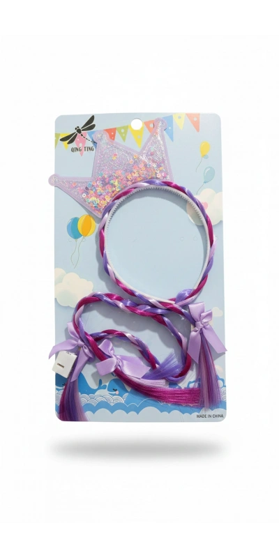 Simli Prenses Saç Tacı (IŞIKLI) mor renk