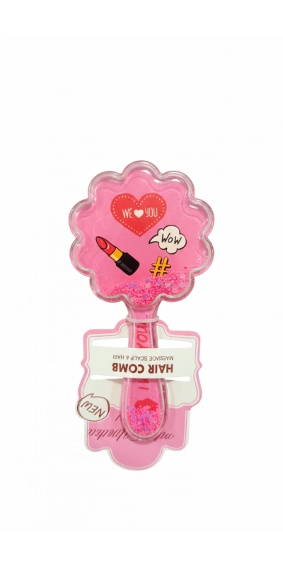 Ruj Motifli Pembe Süslü Tarak