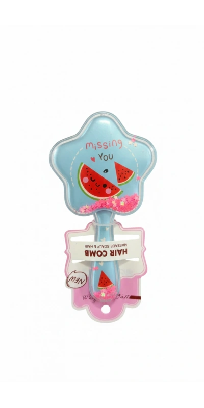 Karpuz Tasarımlı Yıldız Şeklinde Mavi Süslü Tarak