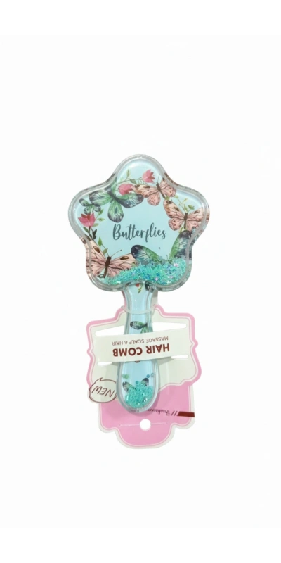 kelebek Figürlü Mavi Süslü Tarak