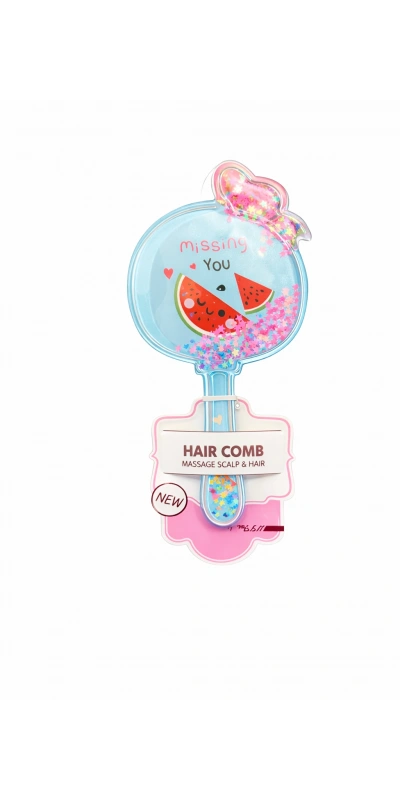 karpuz Figürlü Yuvarlak Mavi Süslü Tarak