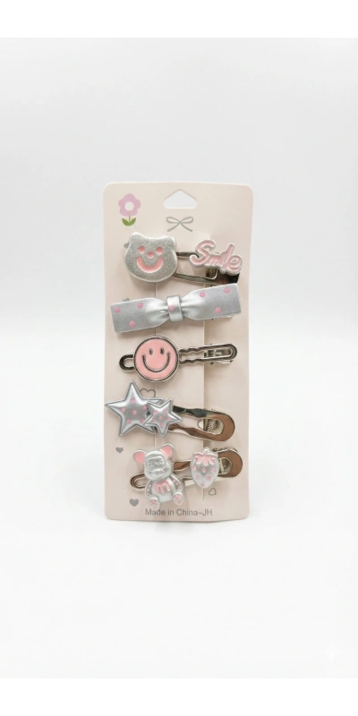 Gümüş Tonlarda Karışık 5 Li Toka Seti