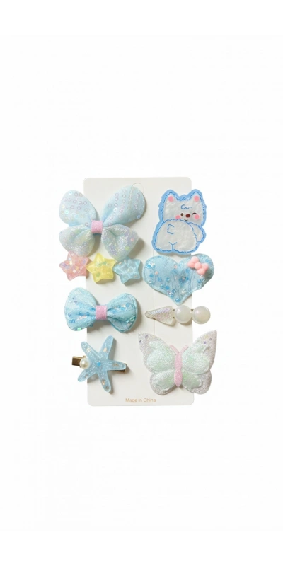 Ayıcıklı Karışık Toka Seti - Mavi